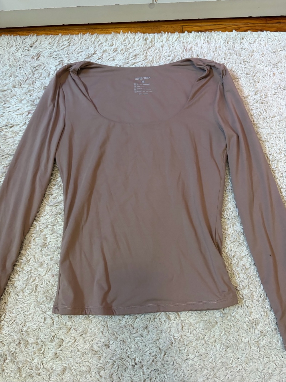 Brown Long Sleeve Scoop neck top
